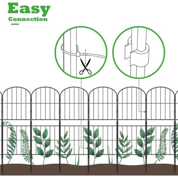 Decorative Garden Fence Fencing 10 Pack, 36in (H) x 10.8ft (L) Rustproof Metal - Picture 3 of 7